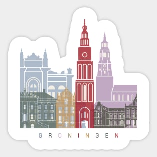 Groningen skyline poster Sticker